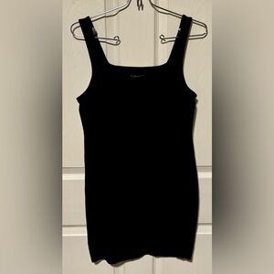 Wild Fable Brand Black Cotton Jersey Knit Stretch Square Neck Mini Dress Size Lg
